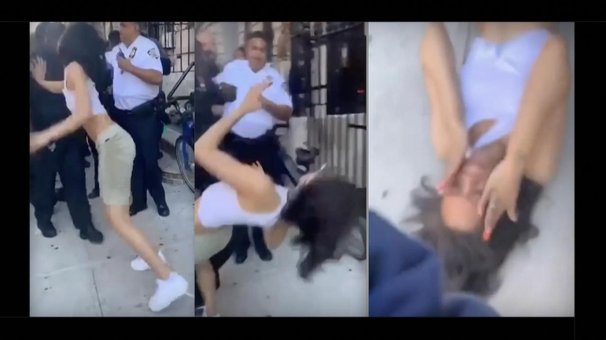 Mother of woman who appeared to assault NYPD cop is outraged her daughter got decked for it: 'They are just violating these kids' rights'