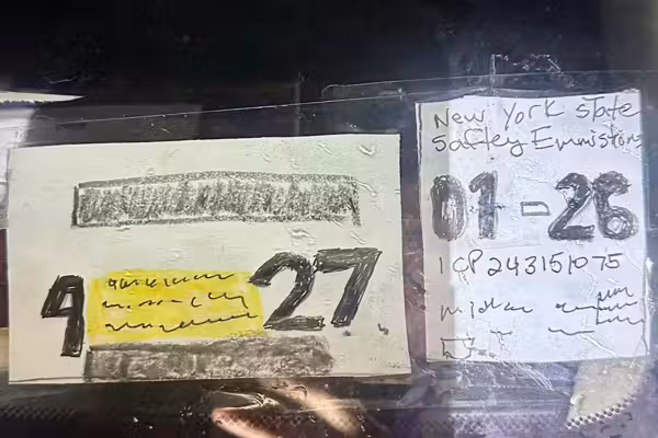 Motorist hilariously resorts to 'arts and crafts' for inspection, registration — but the jig is up