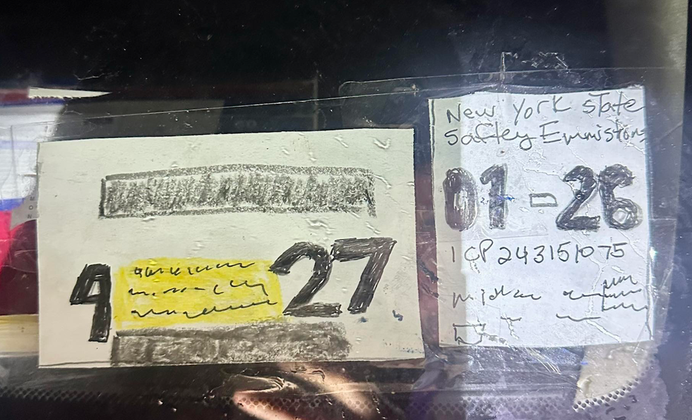 Motorist hilariously resorts to 'arts and crafts' for inspection, registration — but the jig is up