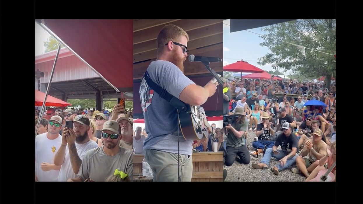 Oliver Anthony reads from Bible to overflow crowd at farm market — his first show since 'Rich Men North of Richmond' launched him from obscurity in matter of days