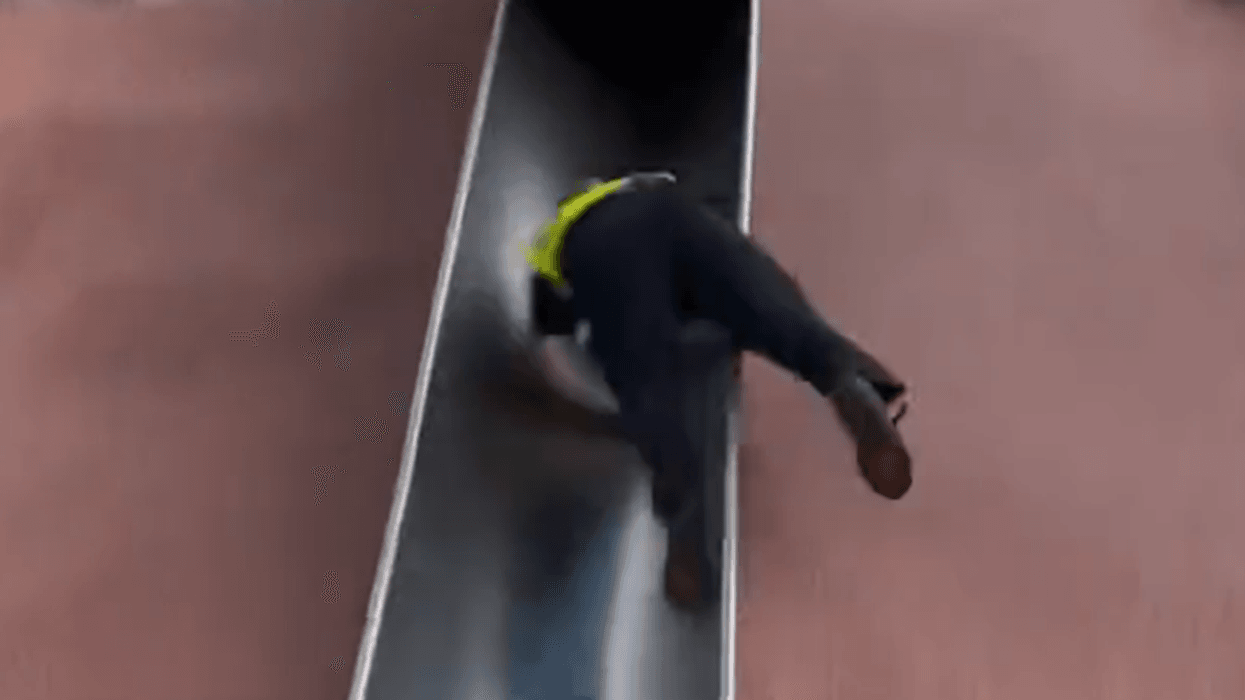On-duty Boston cop gets hurt barreling down massive slide, while his ...