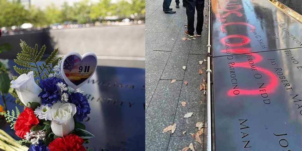 Gun Memorial Outrage mounts after 9/11 Memorial is vandalized — allegedly by a gun ...