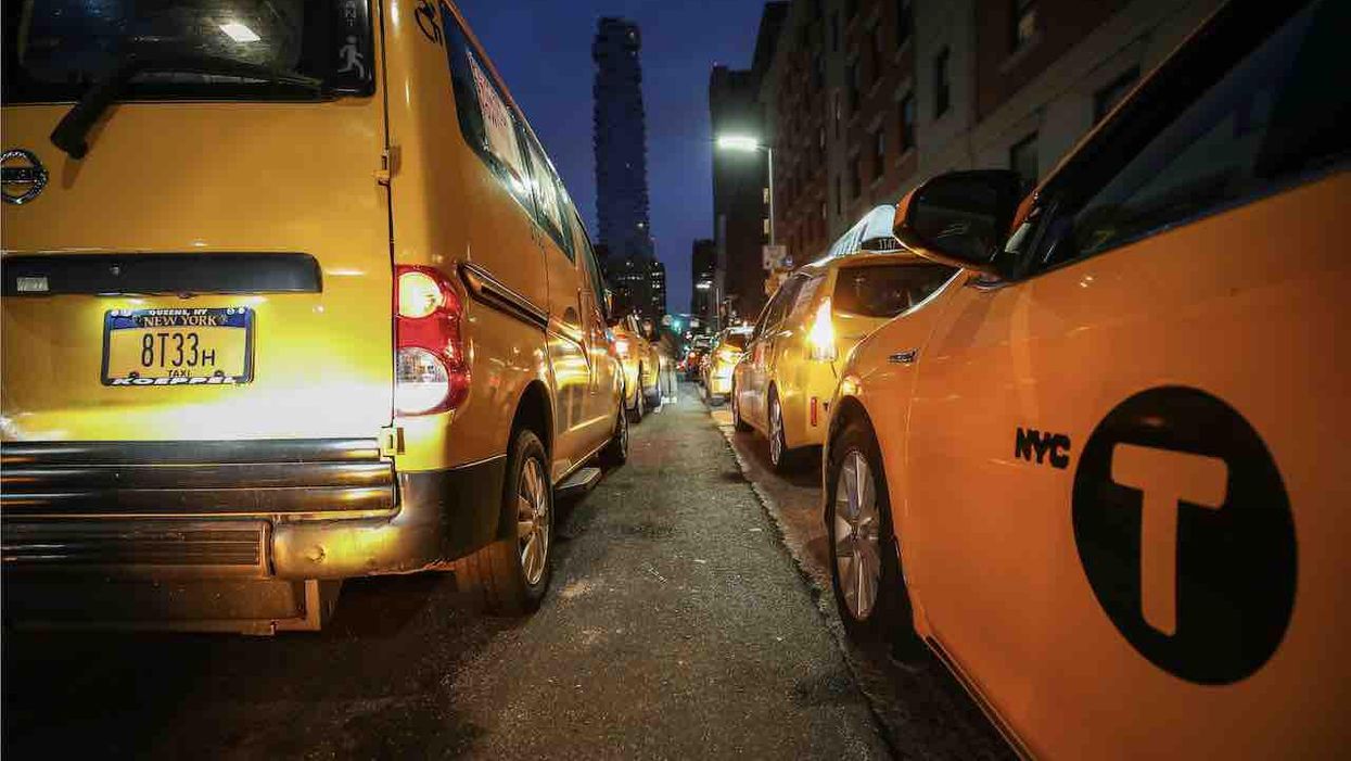 Passenger holds knife to taxi driver's neck demanding money. But cabbie, 63, is having none of it and grabs knife, fights crook — who runs off without any cash.