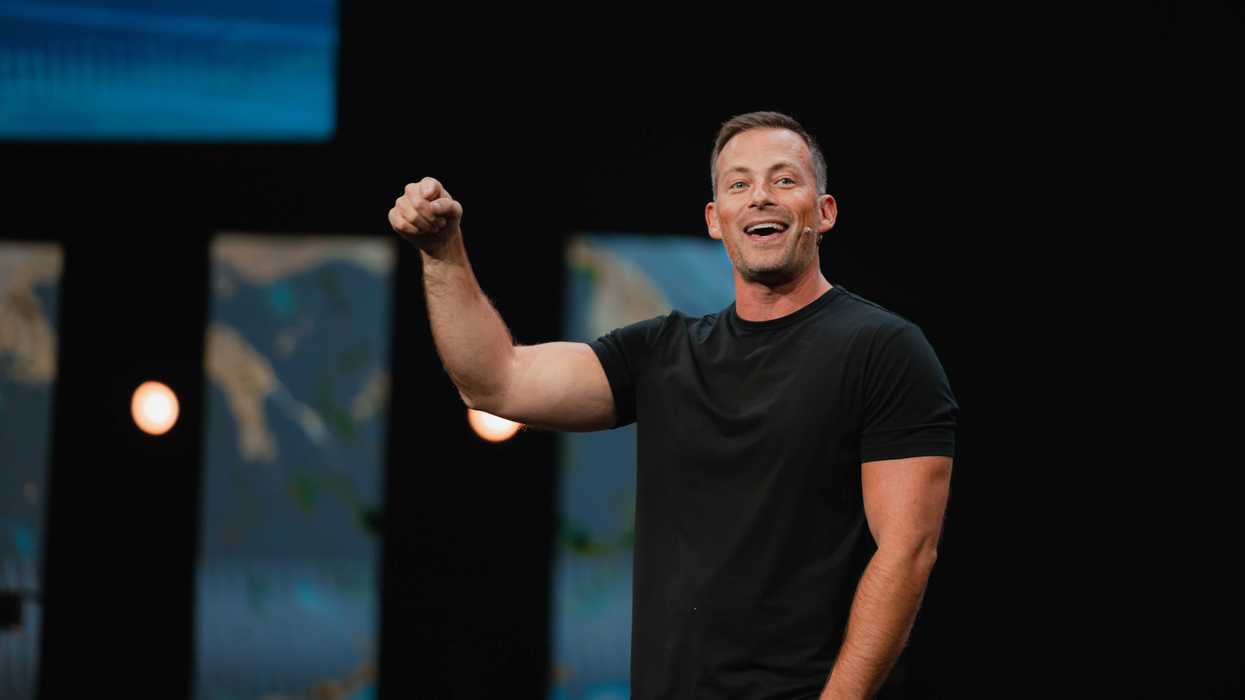 Pastor Josh Howerton giving a sermon at Lakepointe Church