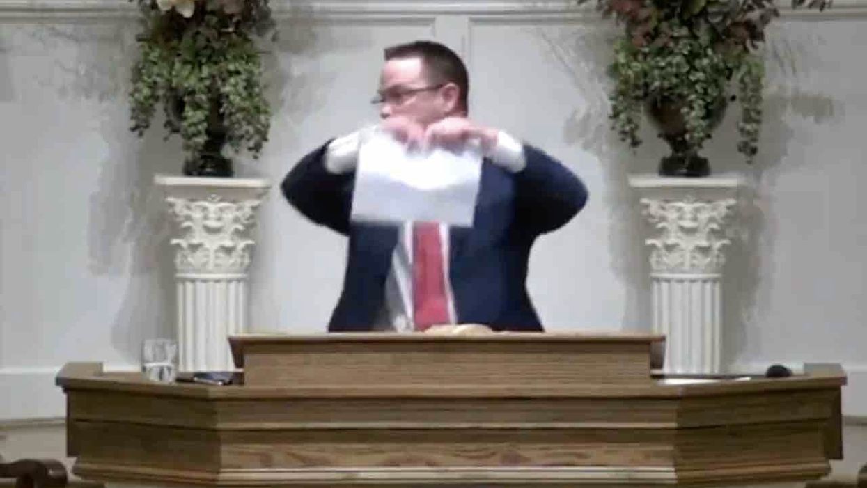 Pastor tears up cease-and-desist letter during sermon