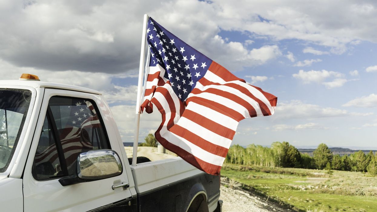 Patriots show up to protest after Oklahoma school district forbids teen to fly American flag on truck