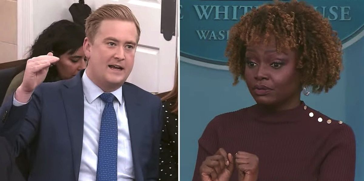 NextImg:Peter Doocy makes KJP looks silly after she tries to gaslight Americans about economy, blame Trump for economic woes | Blaze Media