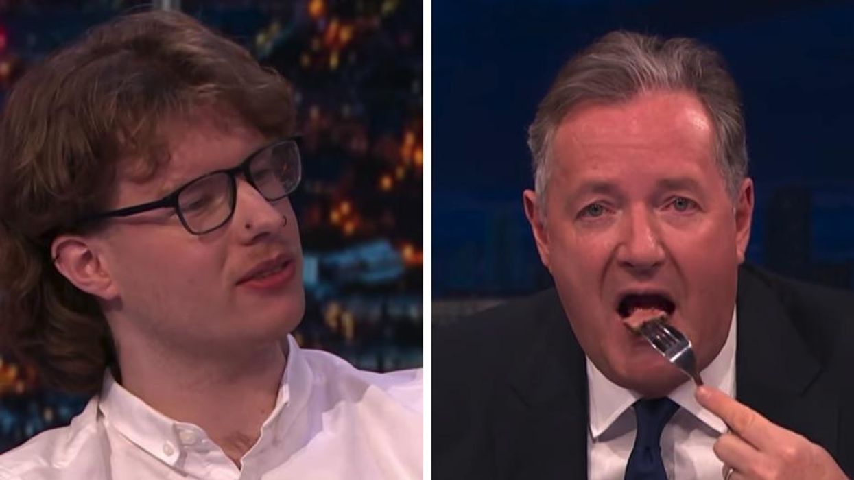 Piers Morgan savagely eats juicy steak while interviewing vegan protester: 'I love eating steak'