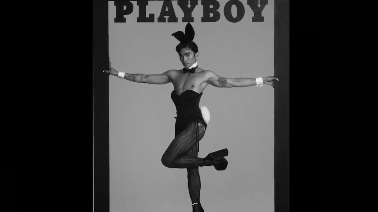 Playboy releases October cover featuring a man dressed in women's lingerie and heels