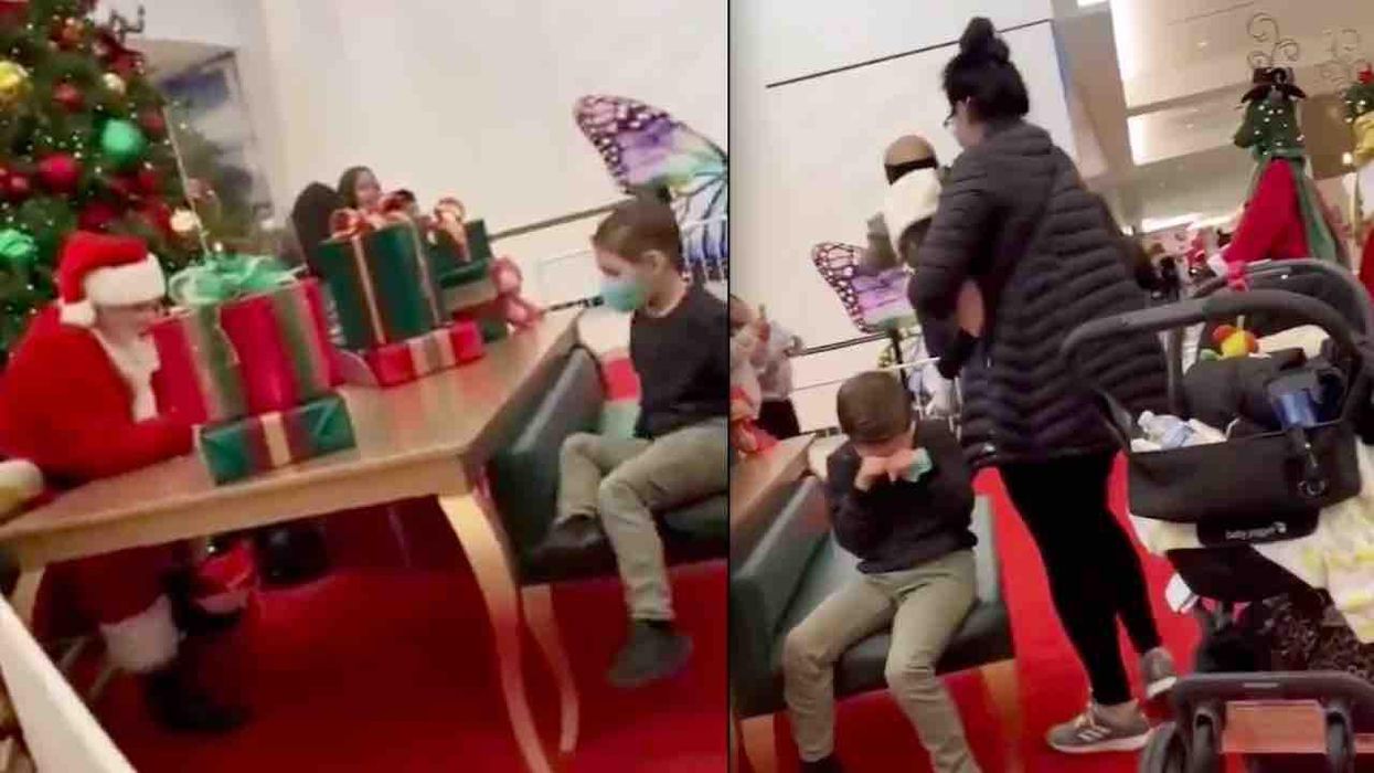 Politically correct Santa Claus shoots down little boy's Nerf gun Christmas present wish. And the kid starts bawling.