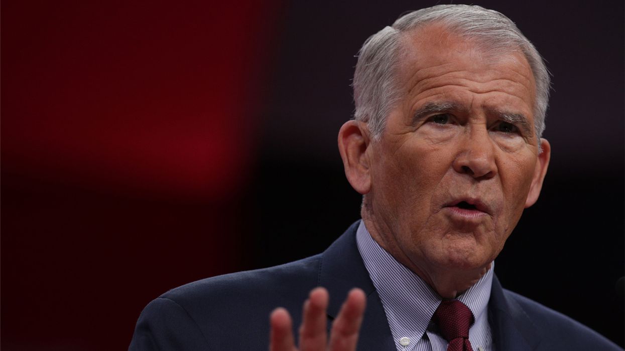 President of the National Rifle Association (NRA) Oliver North speaks during CPAC 2019 February 28, 2019 in National Harbor, Maryland.