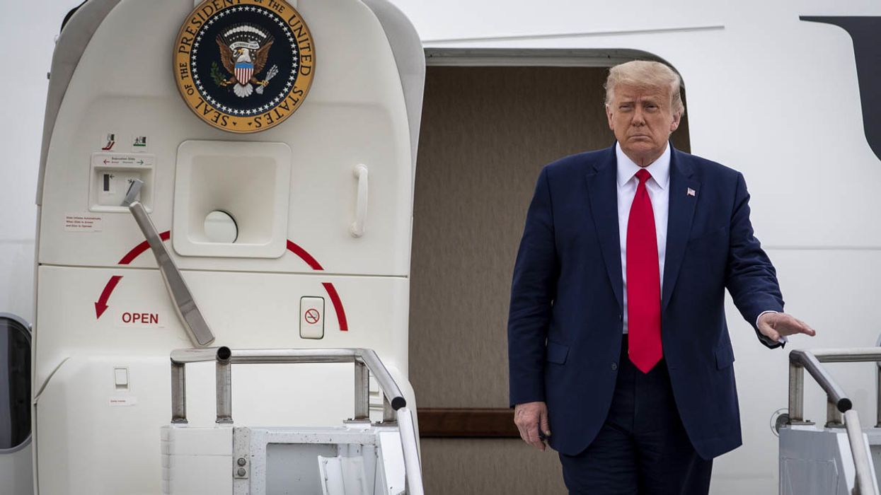 President Trump stepping out of Air Force One