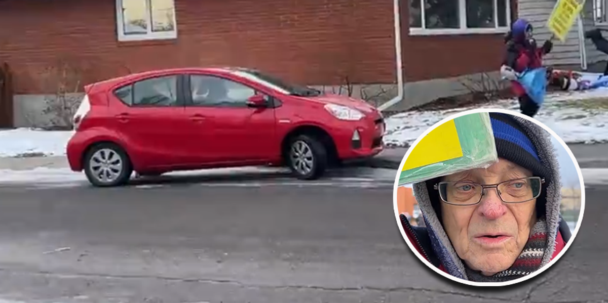 NextImg:Pro-trans activist drives onto sidewalk, honks horn at senior citizen for 30 minutes outside drag queen story time | Blaze Media
