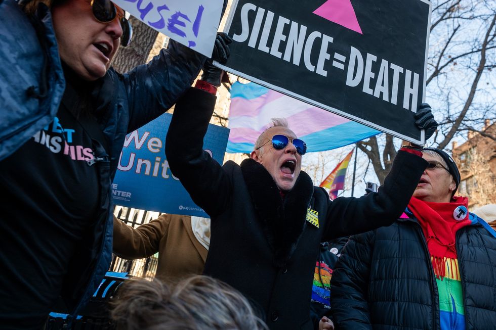 Protest erupts outside Stonewall National Monument after Trump admin strips 'trans' and 'queer' from LGBTQ on website