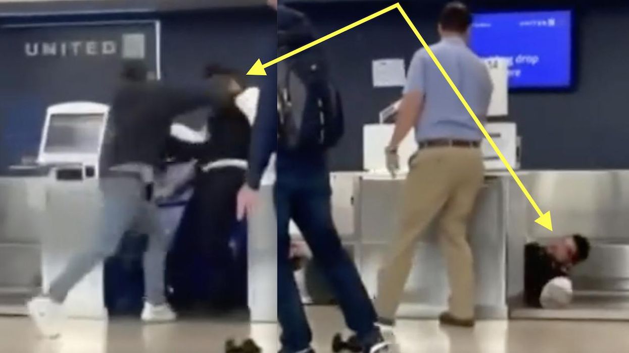 Report: Former NFL draft pick punches United Airlines worker, knocks him to floor. But bloody-faced employee also gets his licks in, keeps coming for more.