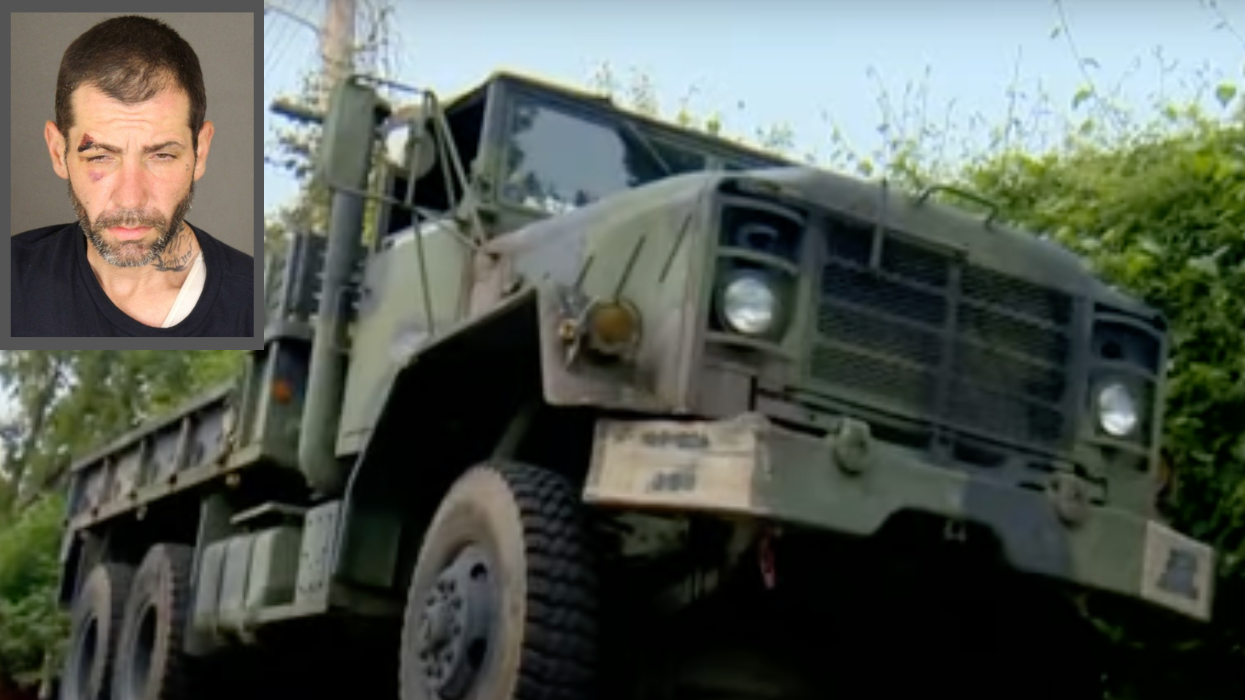 Report: Man stole 5-ton military truck, led police on chase the same day he was released from jail