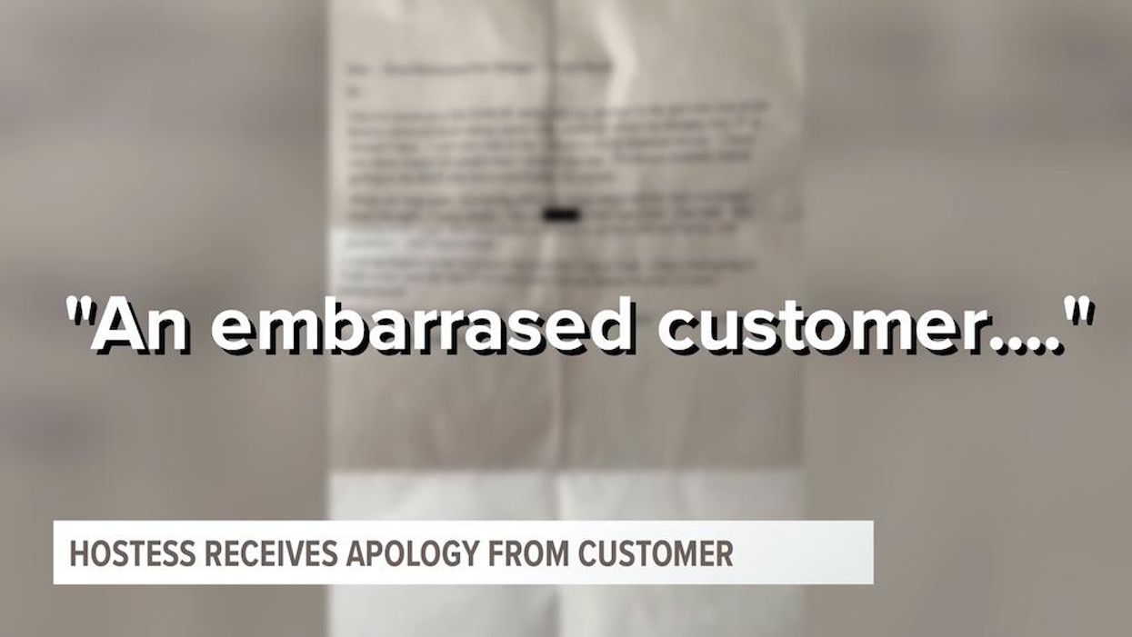 Restaurant hostess gets $100 tip from rude, unruly customer — and a note that gave her 'goosebumps'