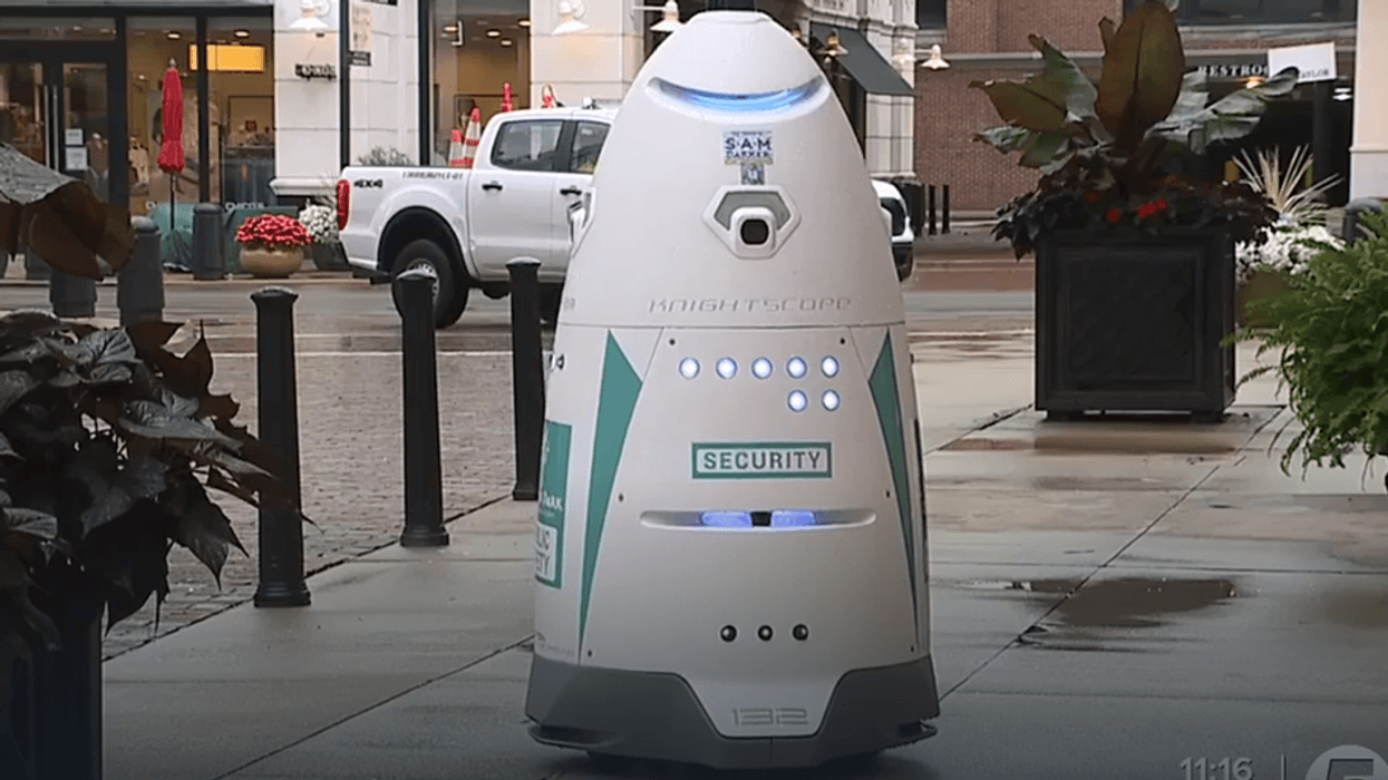 Camera Guarding Robot Robot security deployed to Cleveland shopping district with thermal ...