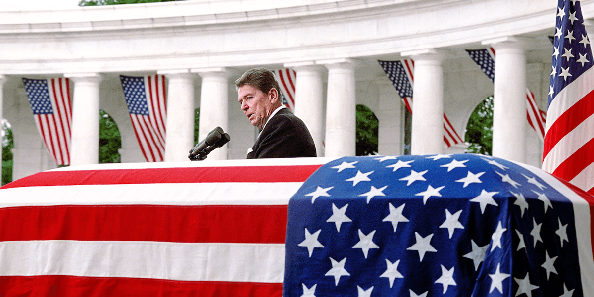 Ronald Reagan's 1984 Memorial Day speech observing interment of unknown Vietnam service member 'healed scars,' writer says