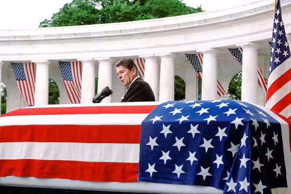 Ronald Reagan's 1984 Memorial Day speech observing interment of unknown Vietnam service member 'healed scars,' writer says