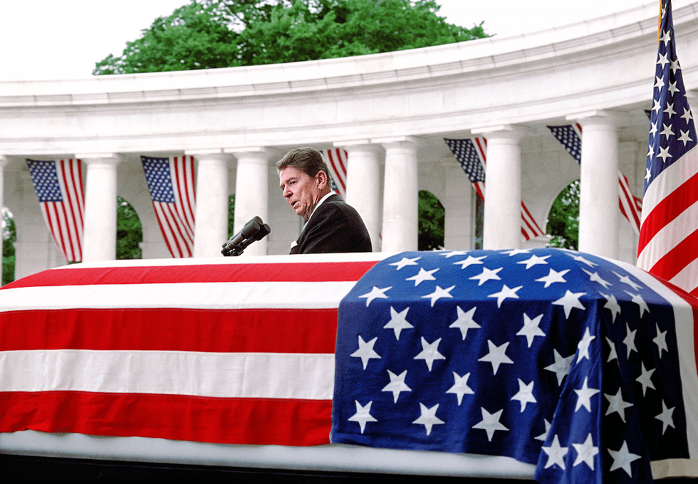 Ronald Reagan's 1984 Memorial Day speech observing interment of unknown Vietnam service member 'healed scars,' writer says