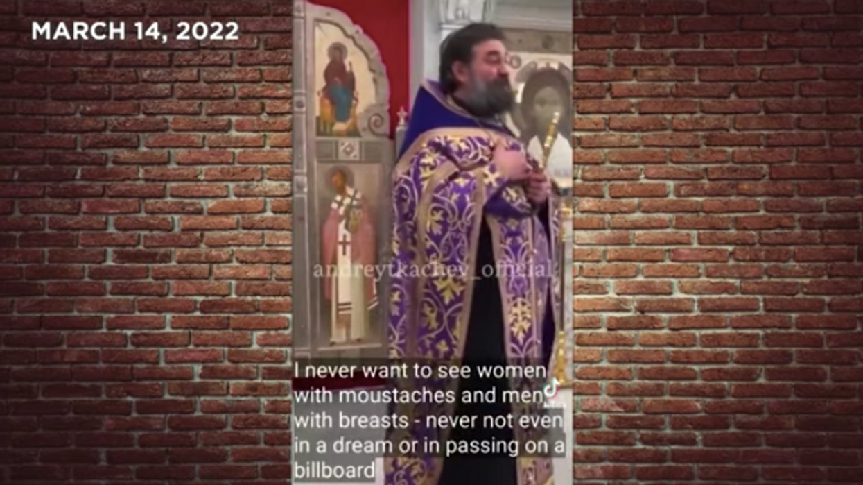 Russian priest ecstatic to be cut off from 'mustached women' of the West