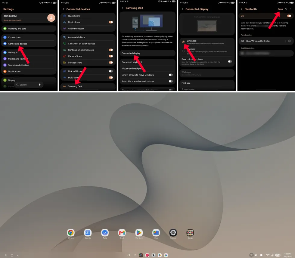 Samsung DeX on Samsung Galaxy Z Fold 8 on One UI 9 (Android 17)