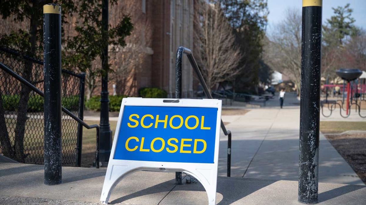 "School closed" sign