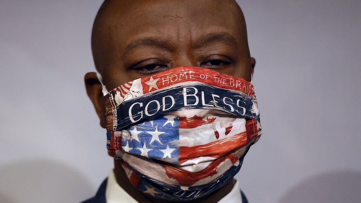Sen. Tim Scott plays for his GOP colleagues a taste of the racist messages he has received