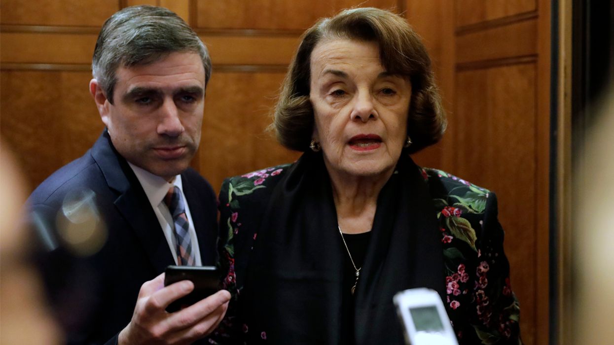 Senator Dianne Feinstein, a Democrat from California, speaks to members of the media on Capitol Hill in Washington, D.C., U.S., on Monday, March 25, 2019.