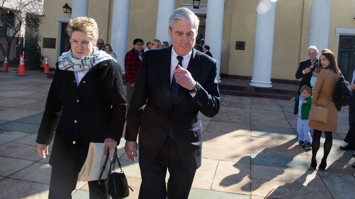 Special counsel Robert Mueller walks with his wife Ann Mueller on March 24, 2019 in Washington, DC. Special counsel Robert Mueller has delivered his report on alleged Russian meddling in the 2016 presidential election to Attorney General William Barr.