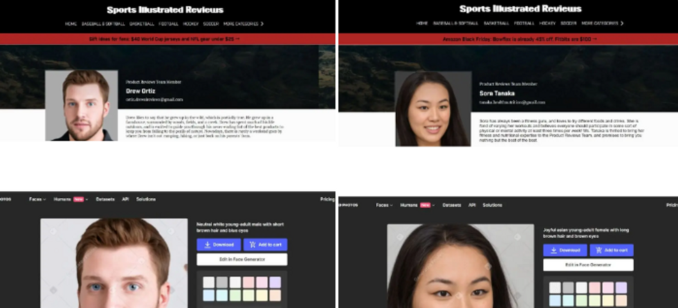 Sports Illustrated publisher denies posting AI-generated stories after author photos are found for sale on AI sites