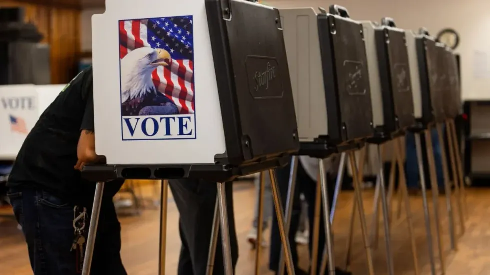 'Stay in line!' Technical issues at polls not deterring voters in deep-red Pennsylvania county