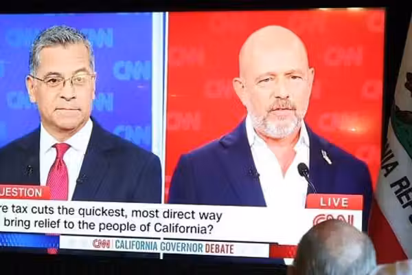 Steve Hilton goes gloves off against 'b***h-a**' Biden alum in California governor debate