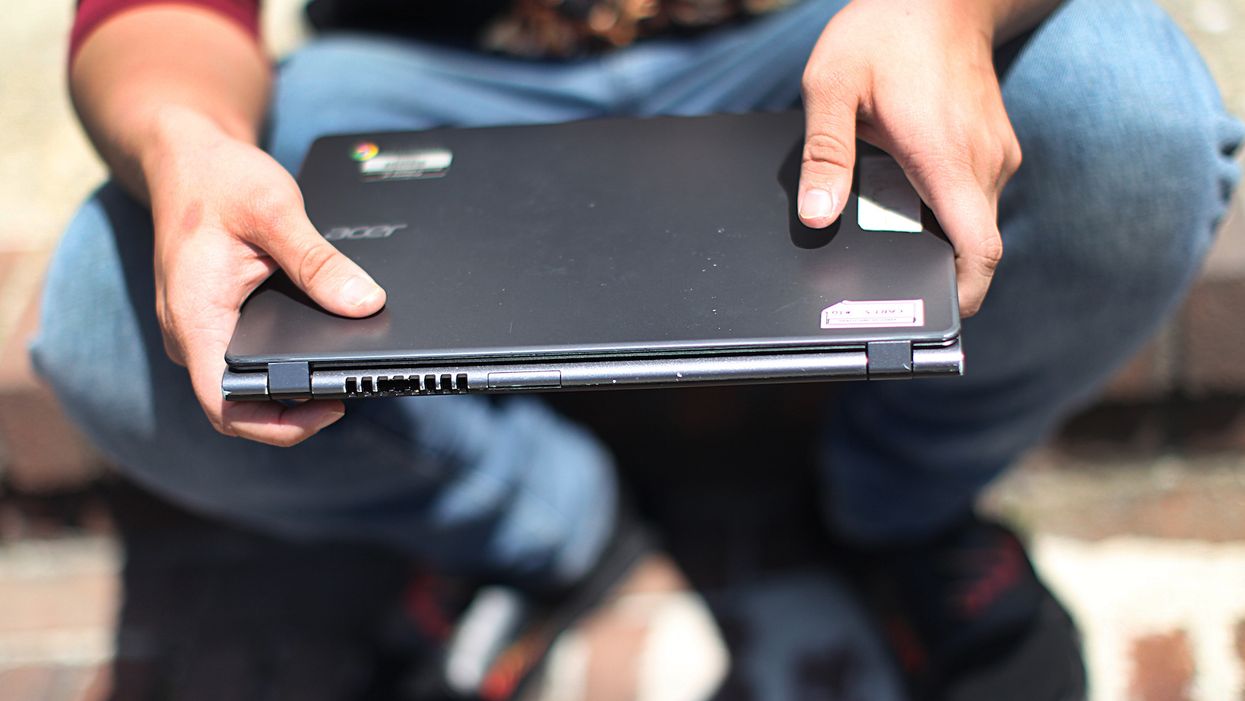 Student with laptop