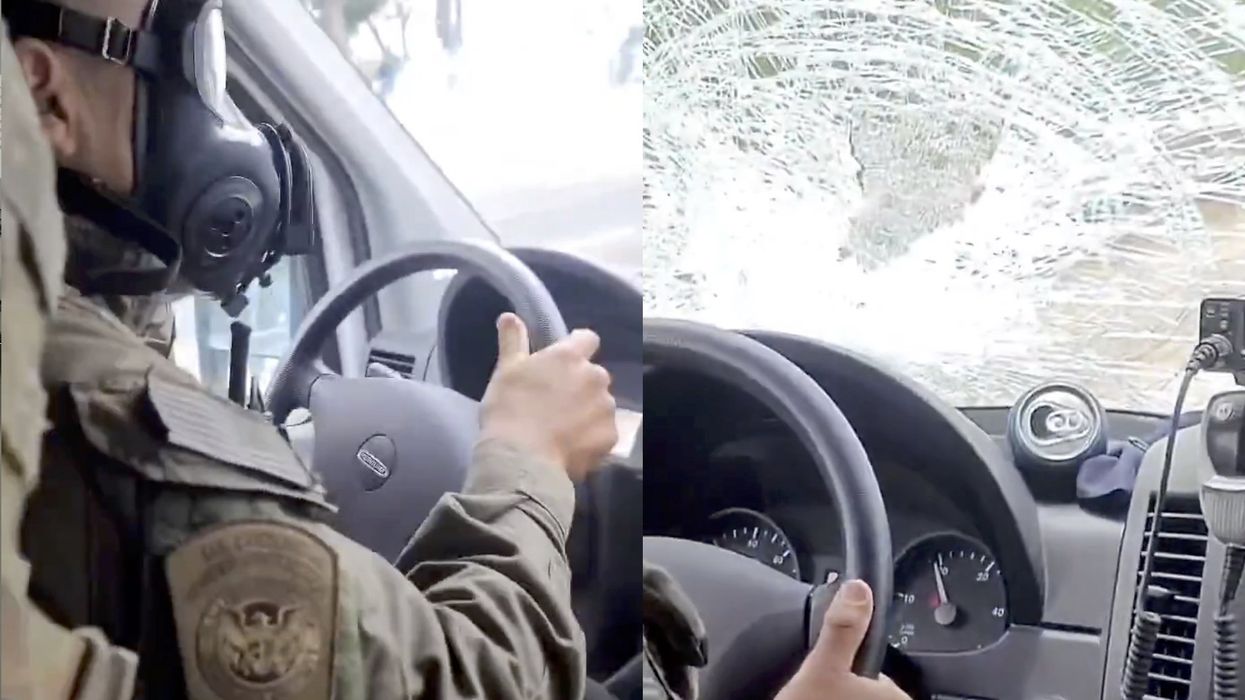 Stunning videos from inside CBP vehicles capture the moment vicious rioters attacked in Los Angeles