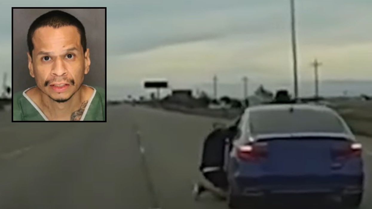 Suspect clings to moving car to avoid arrest, winds up shot after attempted carjacking in wild video