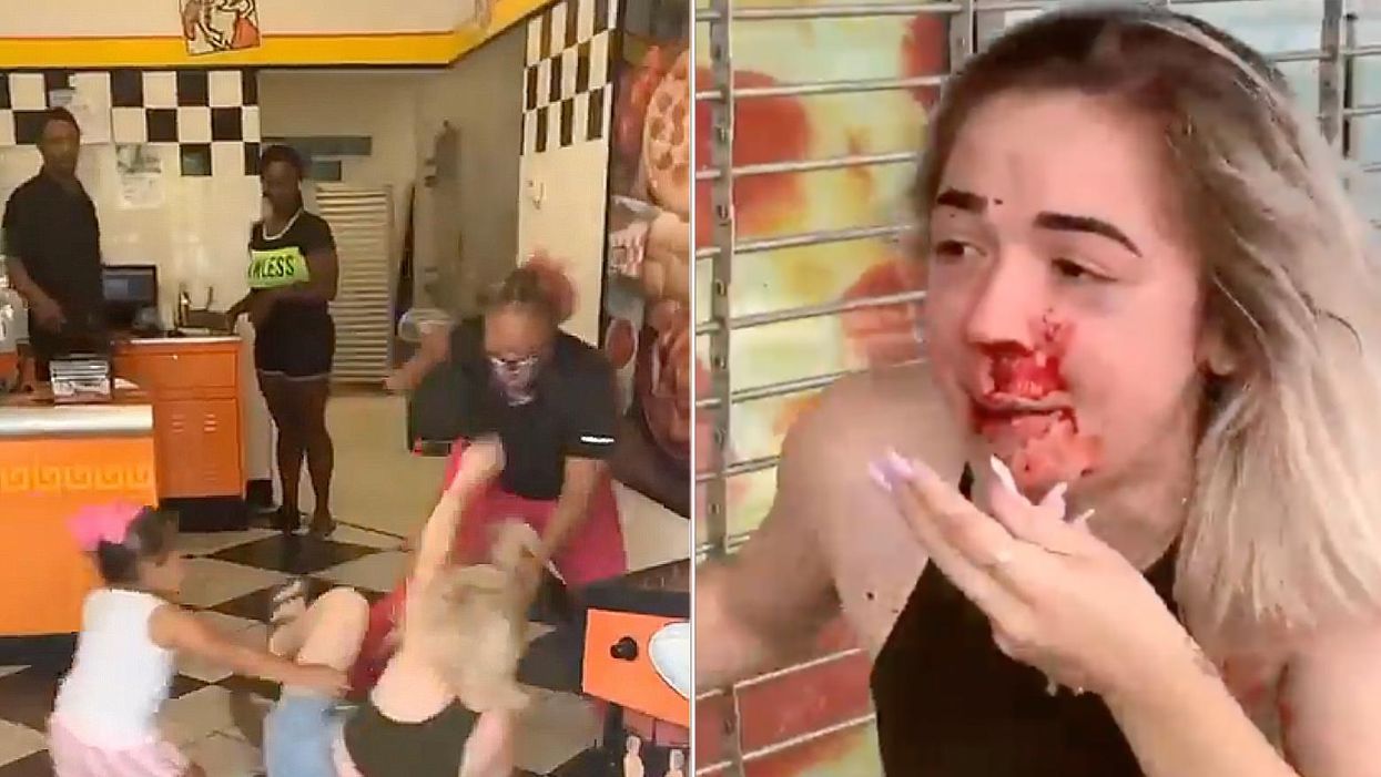 Suspect executes brutal attack on mom while at a pizza place — as the victim’s young daughter watches on: ‘Move the baby!’