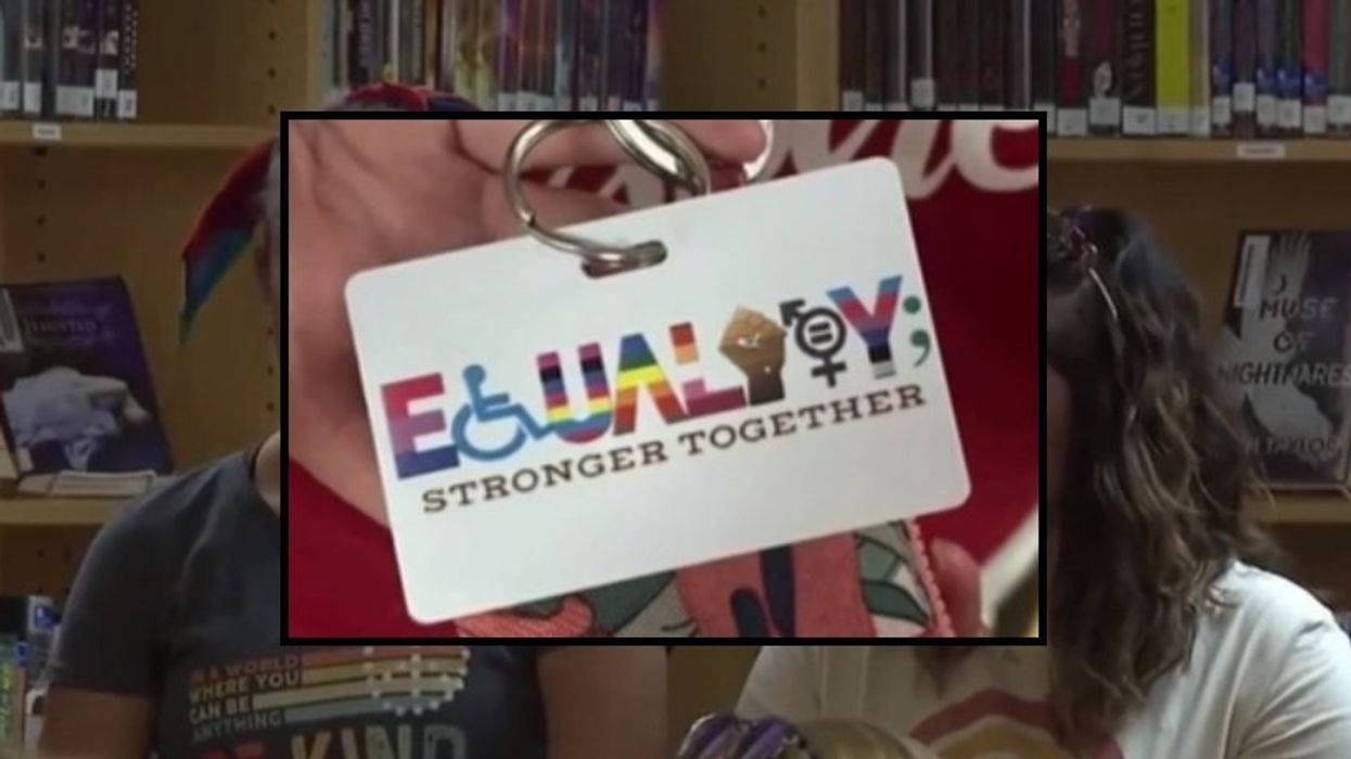 Teachers spark outcry by wearing 'equality' badges with 'black power' fist, pride flag colors