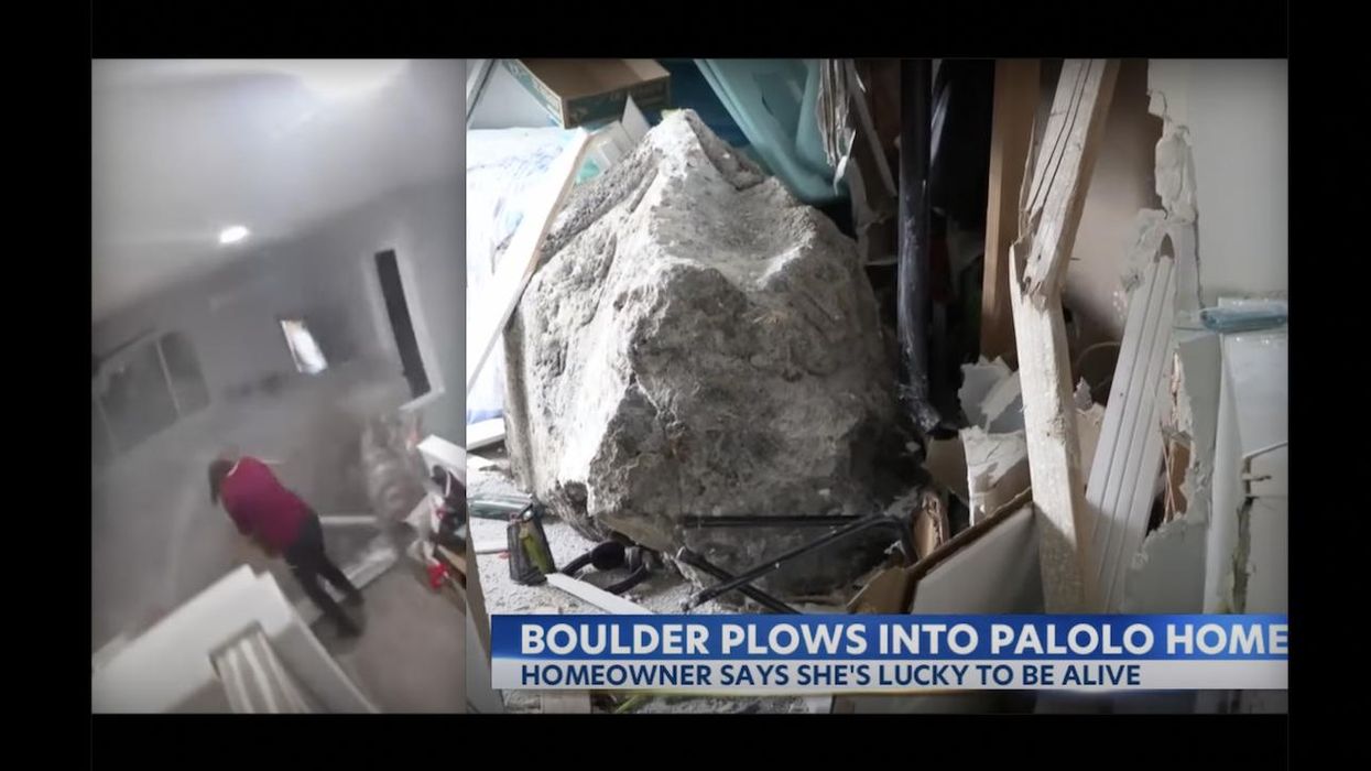 Terrifying video: Boulder crashes through wall of Hawaii home, barely missing woman who was walking toward path of runaway rock