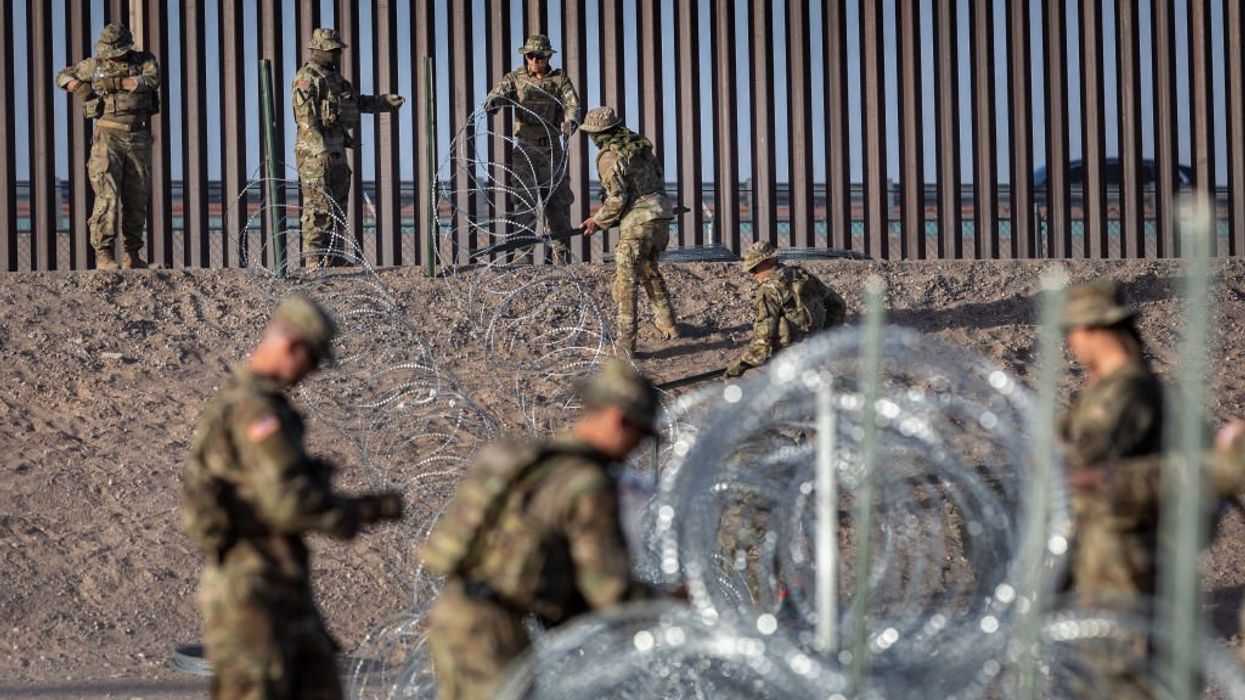 Texas National Guard installs anti-climbing barriers at border as second line of defense behind water barriers
