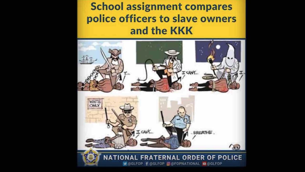 Texas school district blasted for cartoon comparing cops to KKK, slave owners that was part of assignment