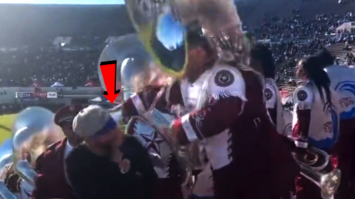 Texas Southern tuba player punches aggressive heckler mid-song and doesn't miss a beat