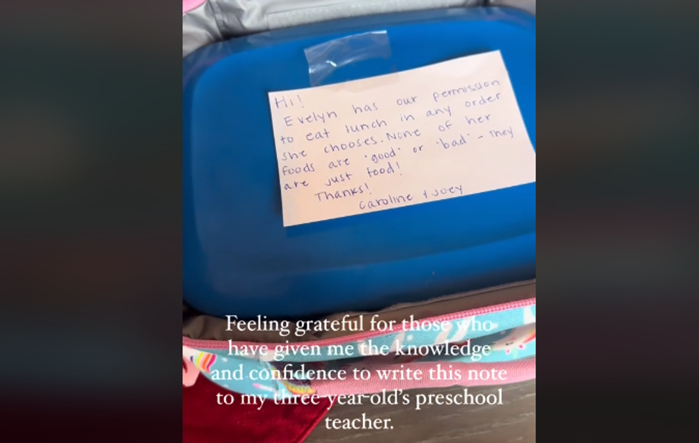 'That's silly': Frustrated mother leaves note in her 3-year-old's lunchbox for teacher about 'good' and 'bad' foods