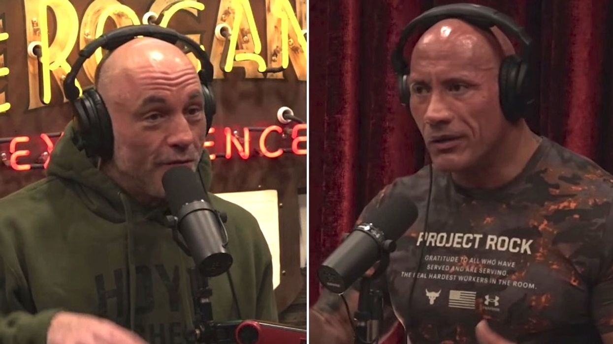 The Rock claims his friends support Biden, then Joe Rogan asks just one question that makes him quickly backtrack