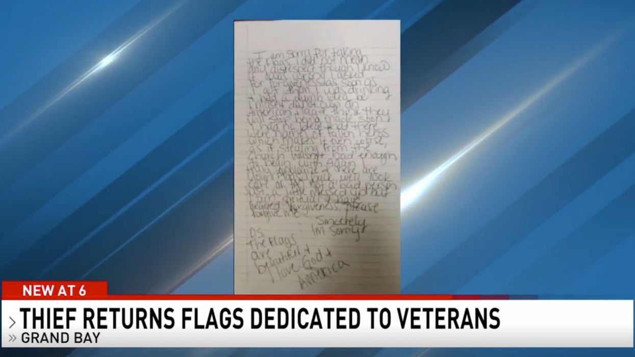 Thief steals church's American flags for military heroes, issues apology