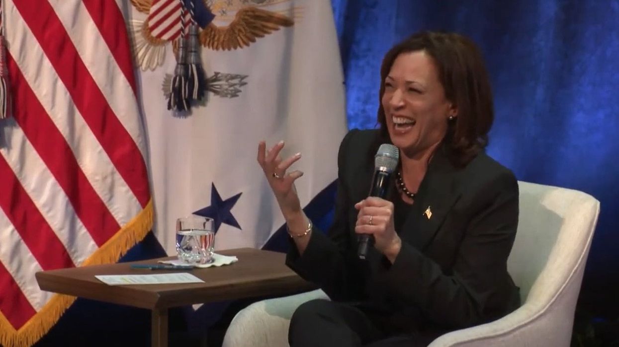 Things get cringey when Kamala Harris laughs that she learned 'conservatives are bad' when she was a little girl