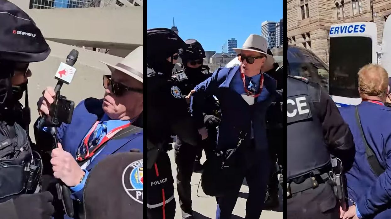 'This is Canada, not Gaza': Cops drag away conservative reporter for supposedly 'trespassing' in Toronto's public square