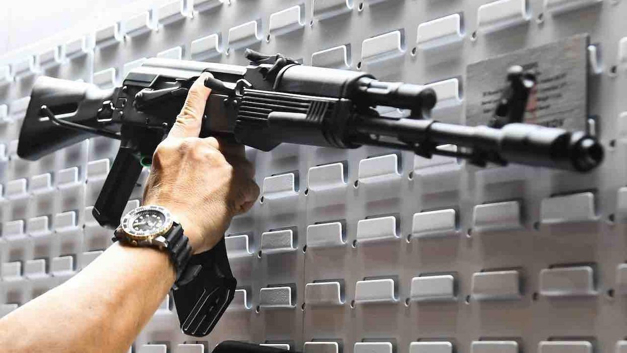 Three armed crooks bust into residence, and homeowner drops his handgun. But victim retrieves AK-47-style weapon, starts firing, and crooks run for their lives.