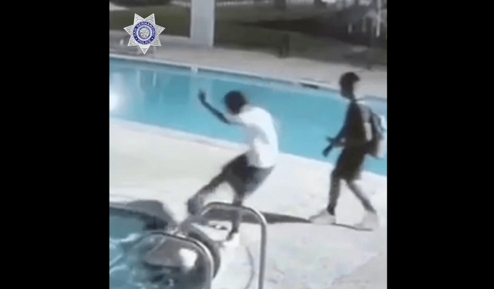 Thug caught on video kicking man in back of head while victim sits in jacuzzi. But case soon breaks in surprising way.